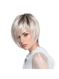 Perruque synthétique courte lisse Java coloris platineblonde rooted