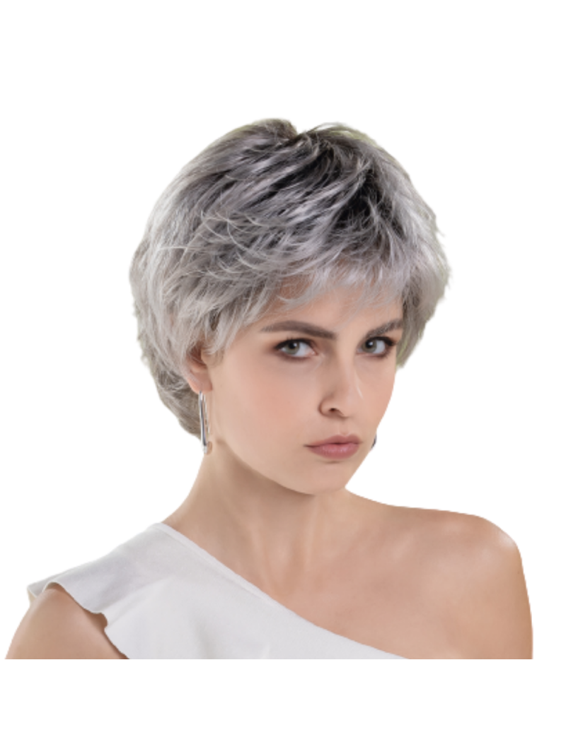 Perruque synthétique courte lisse Rica - ash grey/shad