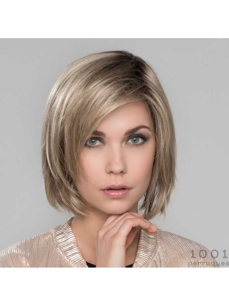Perruque synthétique carré lisse Smoke Hi Mono- sandyblonde rooted